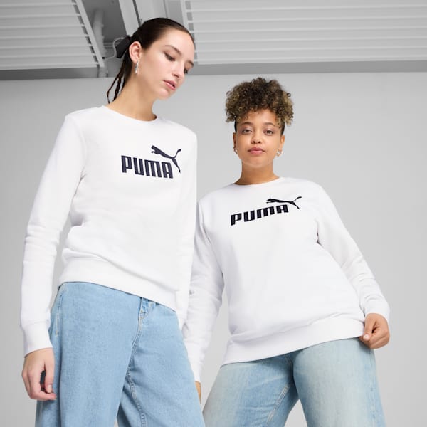 Essentials No. 1 Logo Women's Crew Sweater, PUMA White, extralarge