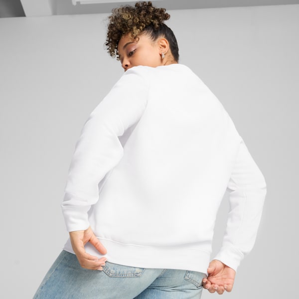 Essentials No. 1 Logo Women's Crew Sweater, PUMA White, extralarge