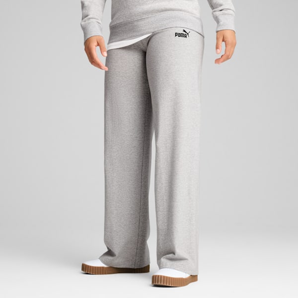 ESS Small No. 1 Logo High-Waist Straight Leggings Women, Light Gray Heather, extralarge-GBR