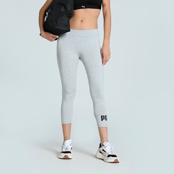 No. 1 Logo Women's 3/4 Leggings, Light Gray Heather, extralarge-IND