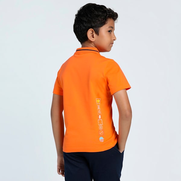 PSL Graphic Boy's Polo, Rickie Orange, extralarge-IND
