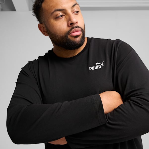 Essentials No. 1 Logo Men's Long Sleeve Tee, PUMA Black, extralarge