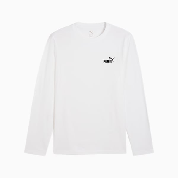 Camiseta de manga larga para hombre logotipo Essentials No. 1, PUMA White, extralarge