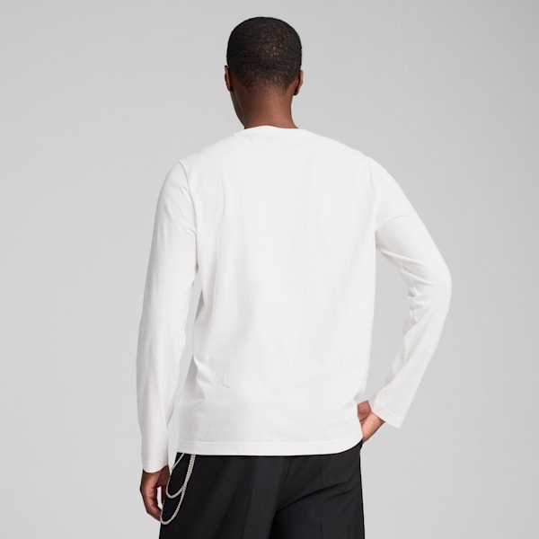 Essentials No. 1 Logo Men's Long Sleeve Tee, PUMA White, extralarge