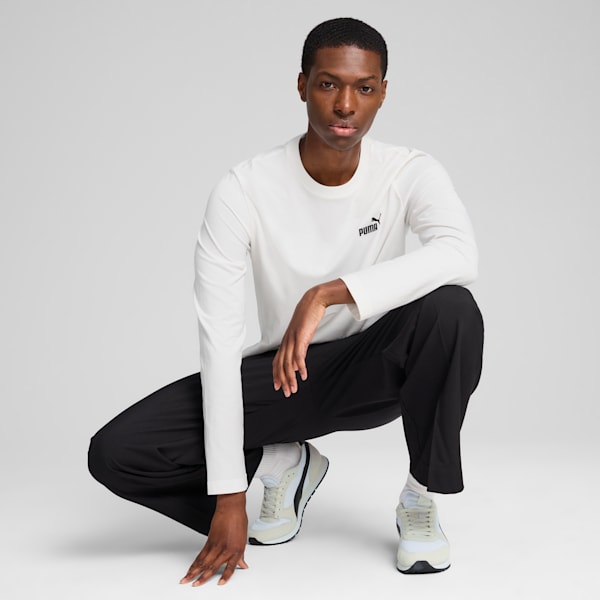 Essentials No. 1 Logo Men's Long Sleeve Tee, PUMA White, extralarge