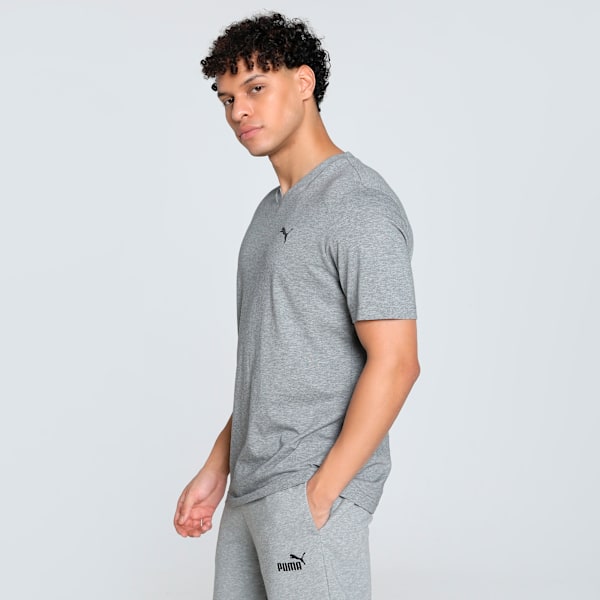 Men's V-Neck Tee, Medium Gray Heather, extralarge-IND