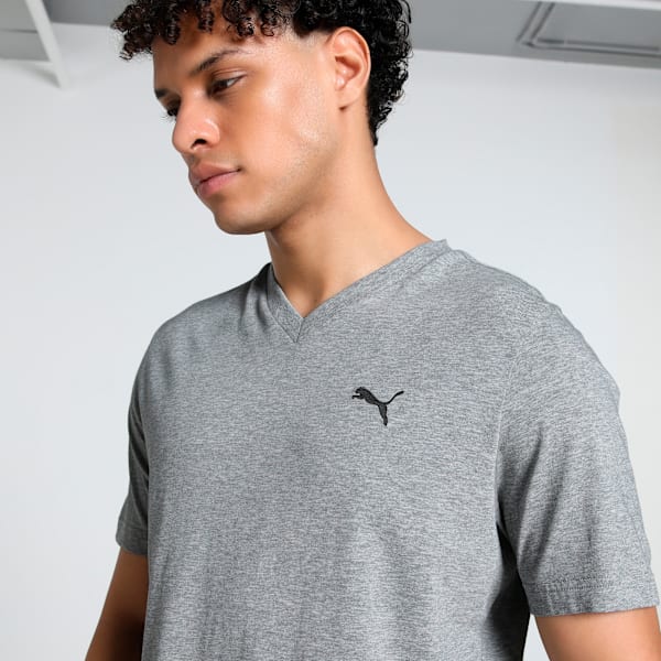 Men's V-Neck Tee, Medium Gray Heather, extralarge-IND