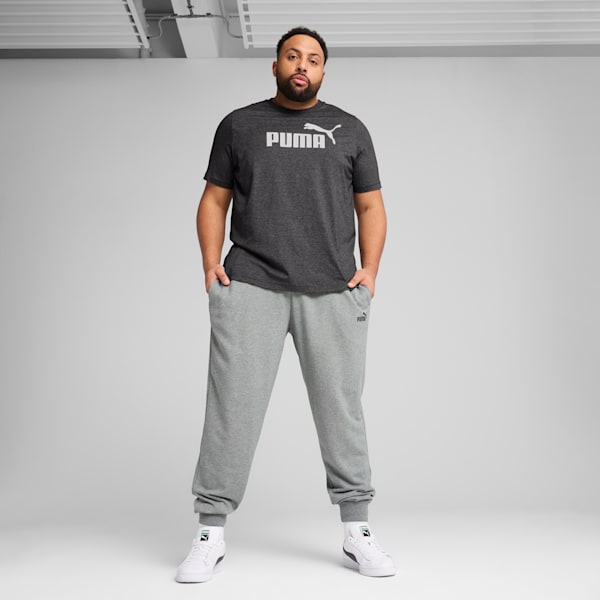 No. 1 Logo Heather Men's Tee, PUMA Black, extralarge-IND