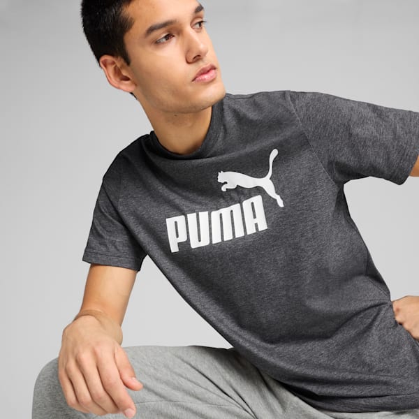 No. 1 Logo Heather Men's Tee, PUMA Black, extralarge-IND