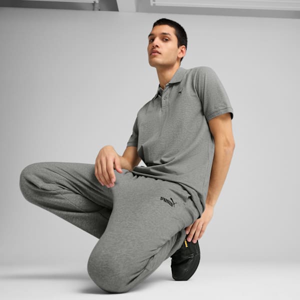 Playera polo WARDROBE Essentials Piqué para hombre, Medium Gray Heather, extralarge