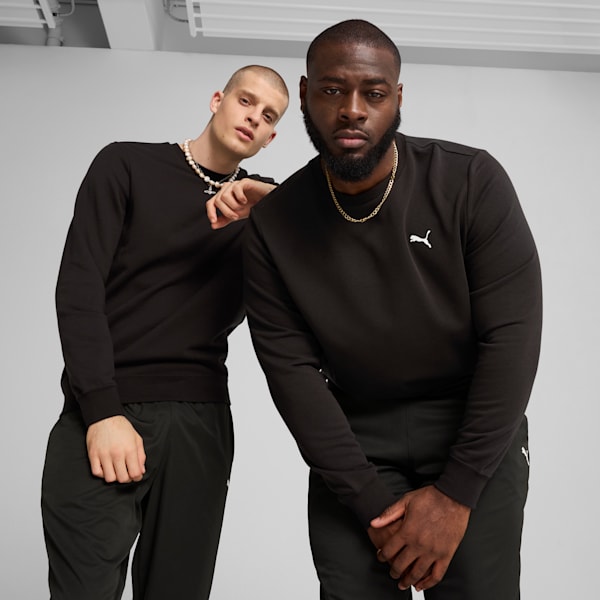 Essentials Men's Crew Neck Sweatshirt, PUMA Black, extralarge