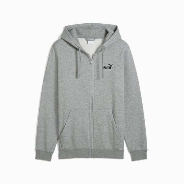 Essentials No. 1 Logo Full-Zip Hoodie Men, Medium Gray Heather, extralarge