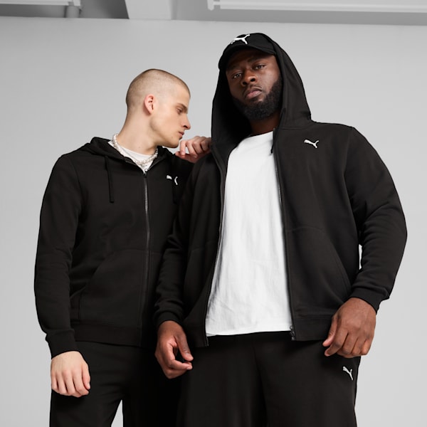 Essentials Fleece Men's Full-Zip Hoodie, PUMA Black, extralarge
