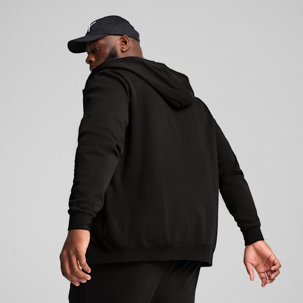 Essentials Fleece Men's Full-Zip Hoodie, PUMA Black, extralarge