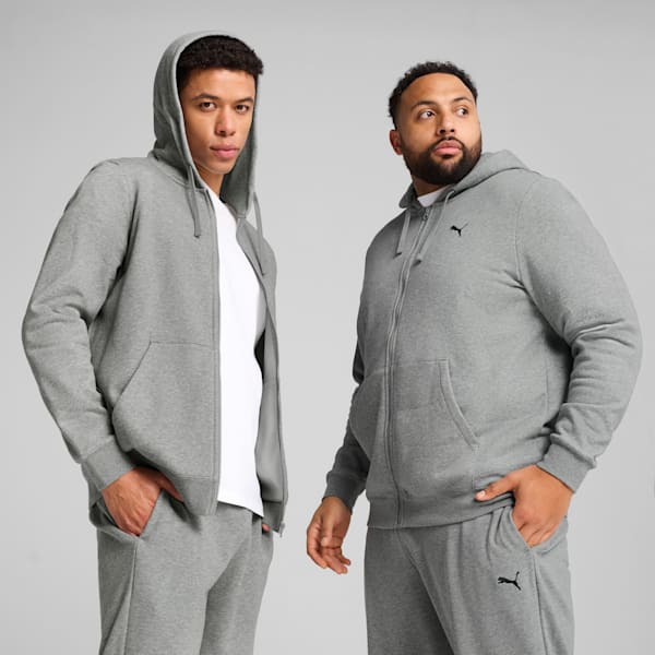 Essentials Fleece Men's Full-Zip Hoodie, Medium Gray Heather, extralarge
