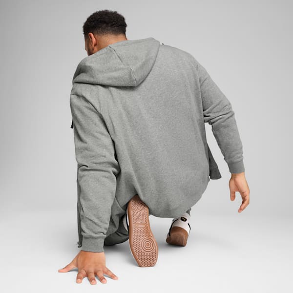 Essentials Fleece Men's Full-Zip Hoodie, Medium Gray Heather, extralarge