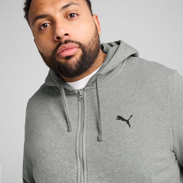 Essentials Fleece Men's Full-Zip Hoodie, Medium Gray Heather, extralarge