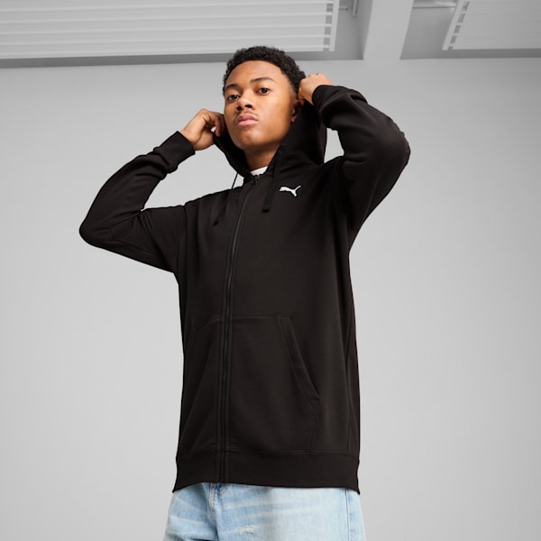 Essentials French Terry Men's Full-Zip Hoodie, PUMA Black, extralarge