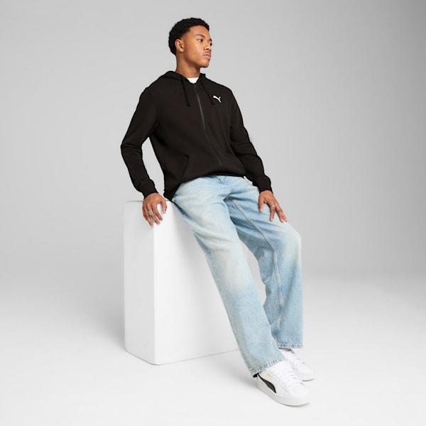 Essentials French Terry Men's Full-Zip Hoodie, PUMA Black, extralarge