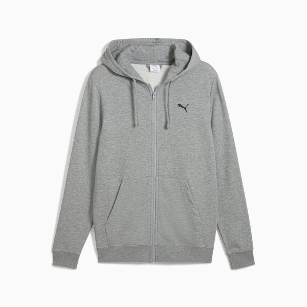 Essentials Men's Rubber Print Full-Zip Hoodie, Medium Gray Heather, extralarge-IND