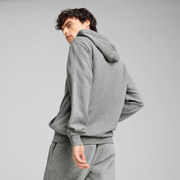 Essentials Men's Rubber Print Full-Zip Hoodie, Medium Gray Heather, extralarge-IND