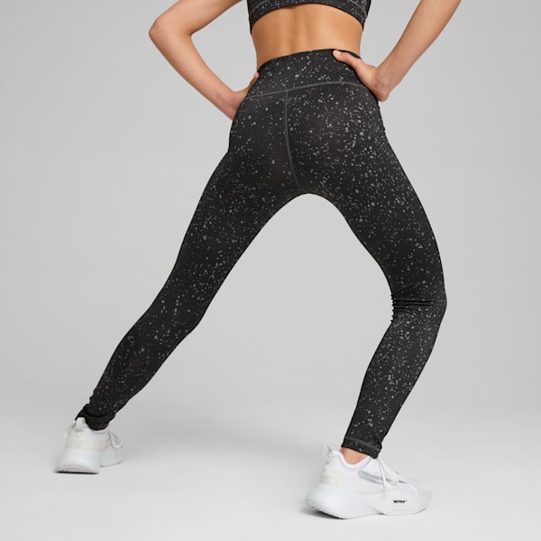 TRAIN FAVORITE Big Kids' Tights, PUMA Black-AOP, extralarge
