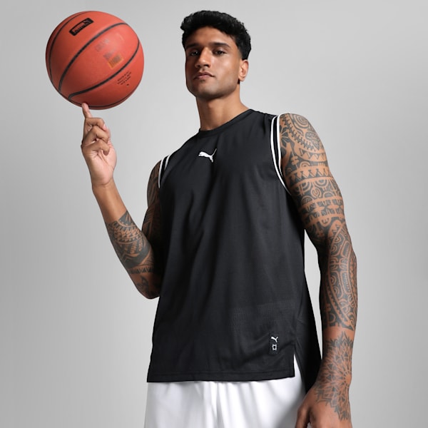 Winning Shot Mesh Men's Basketball Tank, PUMA Black, extralarge-IND