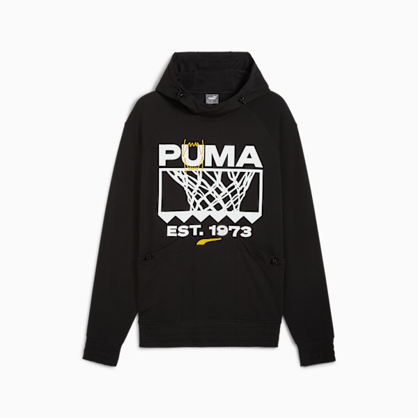 メンズ バスケットボール ウイニング ショット グラフィック テック フーディー, PUMA Black, extralarge-JPN