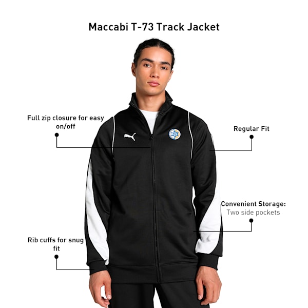 Maccabi T-73 Men's Basketball Track Jacket, PUMA Black, extralarge-IND