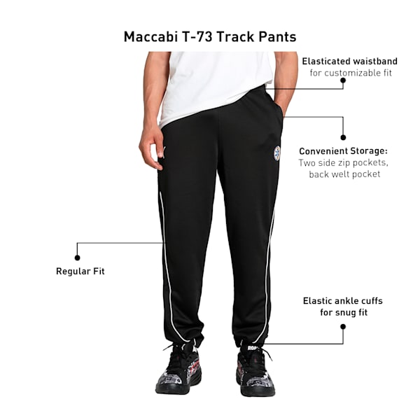 Maccabi T-73 Men's Basketball Track Pants, PUMA Black, extralarge-IND