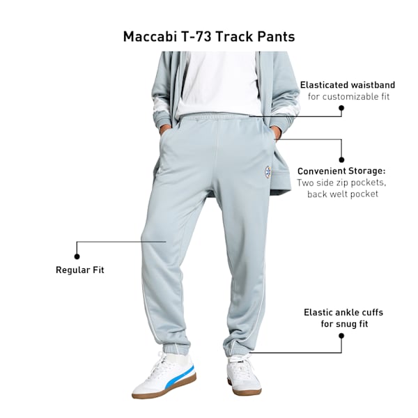 Maccabi T-73 Men's Basketball Track Pants, Cool Mid Gray, extralarge-IND