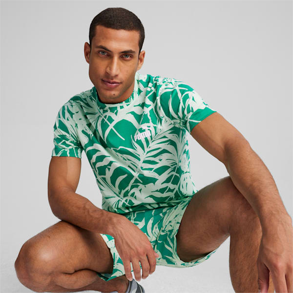 メンズ ESS+ パーム リゾート AOP 半袖 Tシャツ, Sparkling Green-AOP, extralarge-JPN