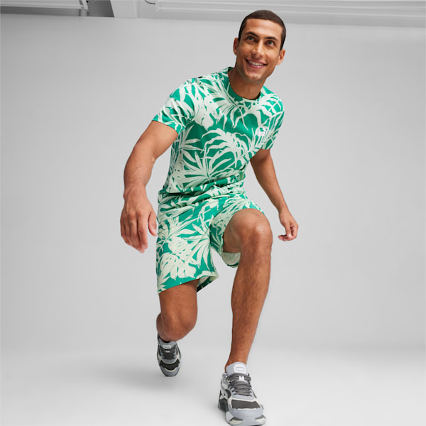 メンズ ESS+ パーム リゾート AOP 半袖 Tシャツ, Sparkling Green-AOP, extralarge-JPN