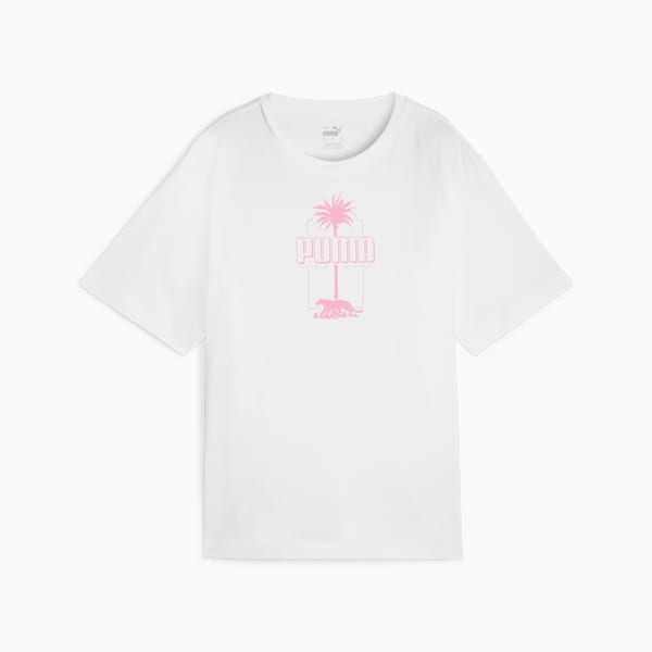 ウィメンズ ESS+ パーム リゾート グラフィック 半袖 Tシャツ, PUMA White, extralarge-JPN