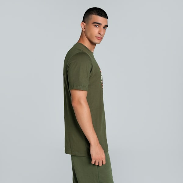 GRAPHICS Cat Gradient Men's Tee, Dark Olive, extralarge-IND
