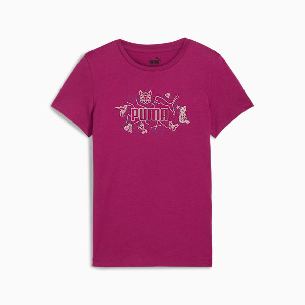 Playera juvenil ESS+ STARRY SAFARI, Magenta Gleam, extralarge