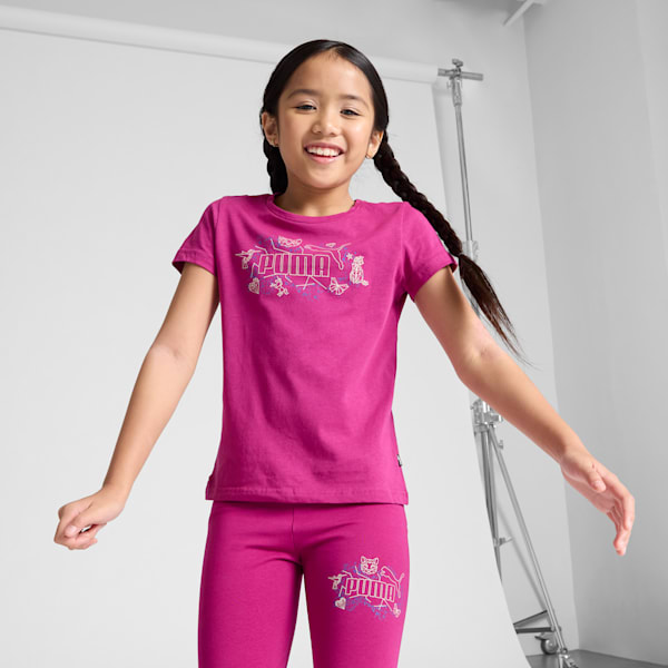 Playera juvenil ESS+ STARRY SAFARI, Magenta Gleam, extralarge