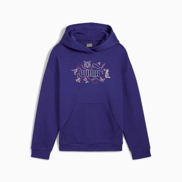 Sudadera con capucha juvenil ESS+ STARRY SAFARI, Lapis Lazuli, extralarge