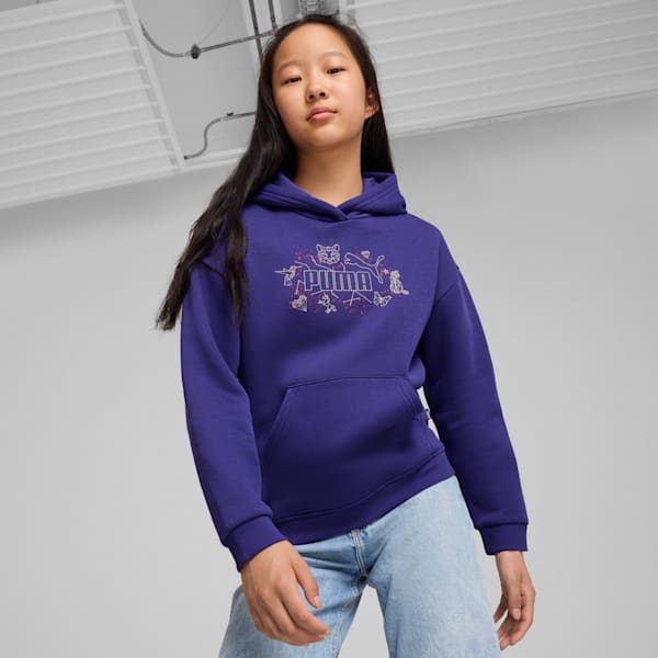 Sudadera con capucha juvenil ESS+ STARRY SAFARI, Lapis Lazuli, extralarge