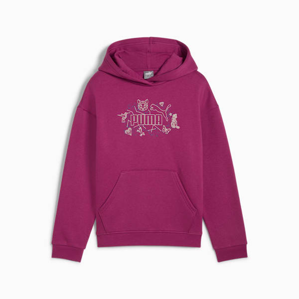 ESS+ STARRY SAFARI Hoodie Youth, Magenta Gleam, extralarge