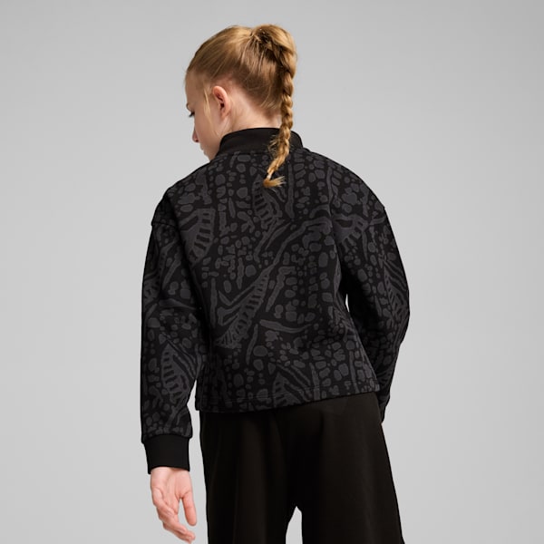 HYPERNATURAL Youth Printed Half-Zip Relaxed Fit Sweatshirt, PUMA Black, extralarge-IND