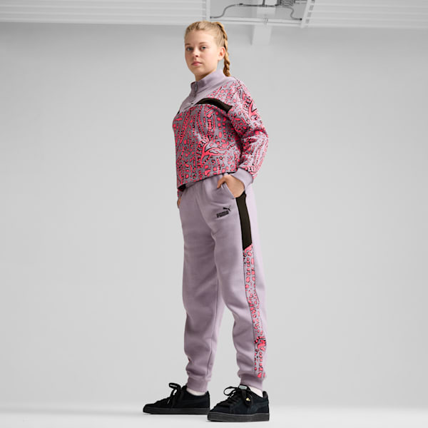 HYPERNATURAL Youth Printed Half-Zip Relaxed Fit Sweatshirt, Pale Plum, extralarge-IND