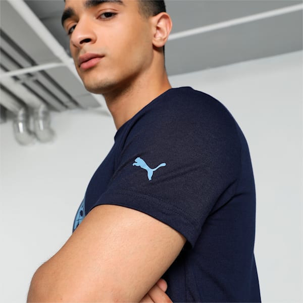 Men's Graphic Slim Fit Tee, PUMA Navy, extralarge-IND