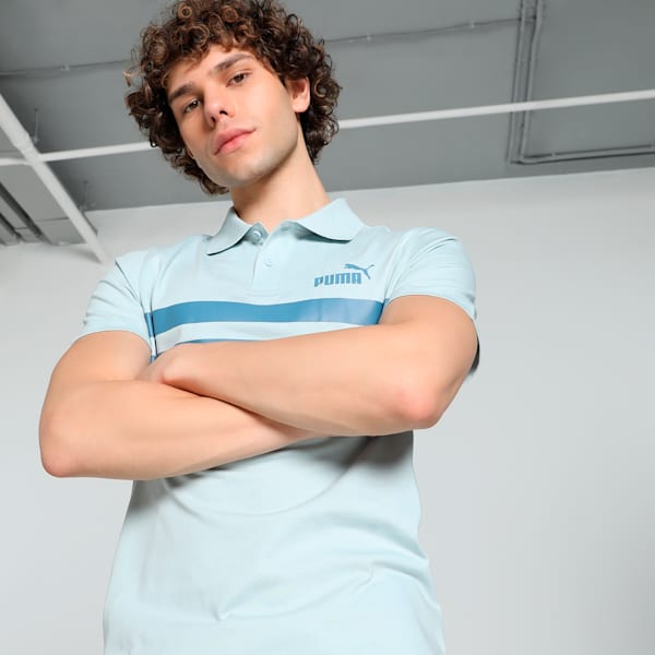 Men's Striped Slim Fit Polo, Frosted Dew, extralarge-IND