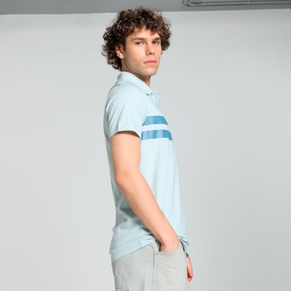 Men's Striped Slim Fit Polo, Frosted Dew, extralarge-IND