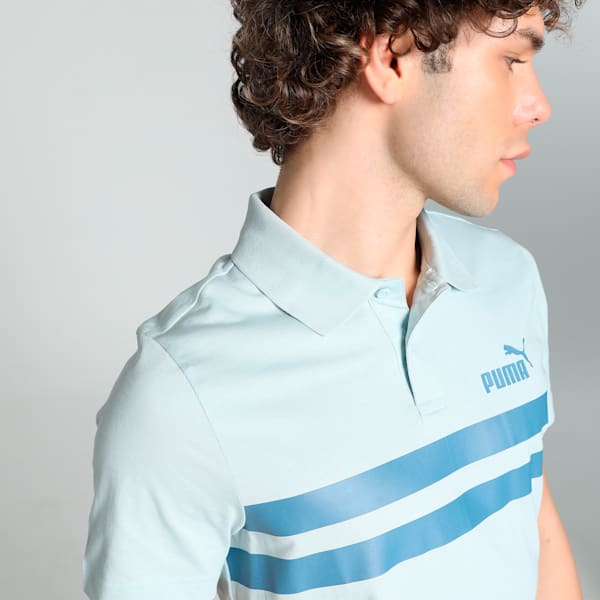 Men's Striped Slim Fit Polo, Frosted Dew, extralarge-IND