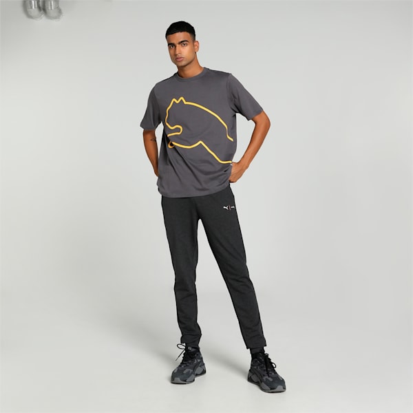 Big Cat Logo Men's T-shirt, Dark Coal, extralarge-IND