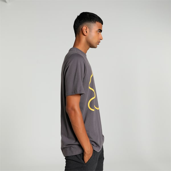 Big Cat Logo Men's T-shirt, Dark Coal, extralarge-IND