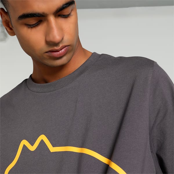 Big Cat Logo Men's T-shirt, Dark Coal, extralarge-IND