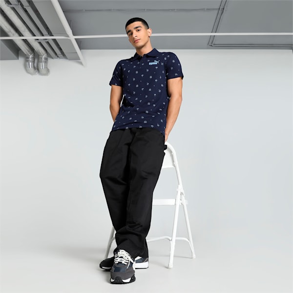 Men's Printed Slim Fit Polo, PUMA Navy, extralarge-IND